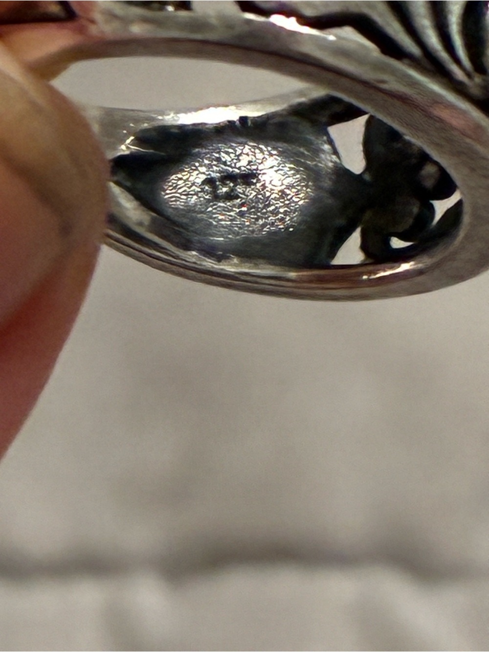Sterling silver Vintage floral dome ring - Picture 4 of 5